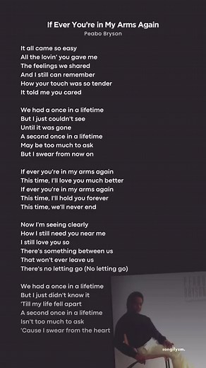 If Ever You’re in My Arms Again lyrics - Peabo Bryson