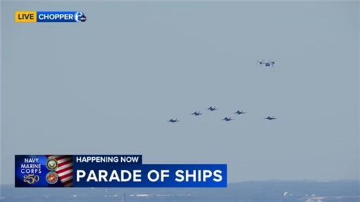 Jets fly over Philadelphia during Parade of Ships along Delaware River 🛳️🛥️ | 6abc Action News