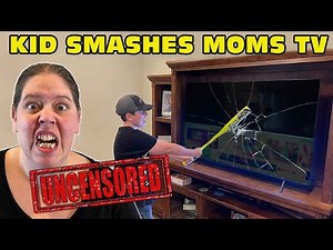 kid Smashes Mom's 50-Inch TV With A Baseball Bat! - [ UC Version ]