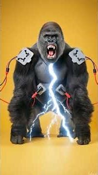 30,000 AMPS hits a gorilla and this happens ⚡️ #shorts #animals #science