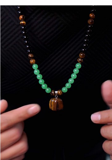 Collar de Abundancia con Aventurina Verde y Ojo de Tigre