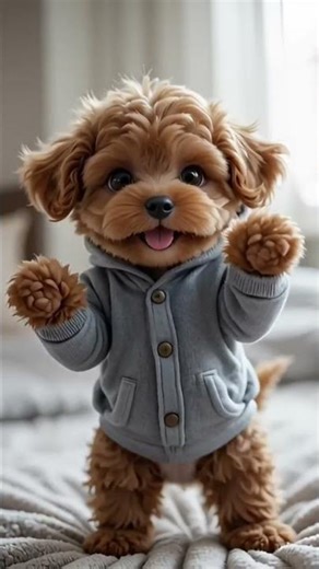 🐶Handsome Brown Maltipoo Dances ‘Paloma Blanca’ in Bed 🕺 | Cutest Dance You’ll Ever See! #ai #shorts