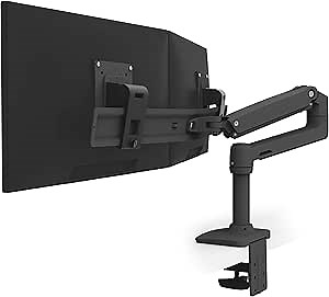 Ergotron – LX Dual Direct Monitor Arm, VESA Desk Mount – for 2 Monitors Up to 25 Inches, 2 to 11 lbs Each – Matte Black