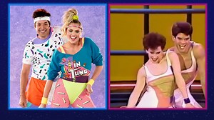14M views · 90K reactions | Kate Upton and Jimmy challenge themselves to match dance moves from 1980s workout tapes in '80s Aerobics Dance Challenge | The Tonight Show Starring Jimmy Fallon | Facebook