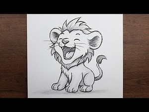 Sevimli yavru aslan çizimi, kolay adım adım hayvan resmi nasıl çizilir