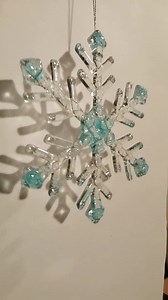 Fused Glass Snowflake: Light Turquoise Christmas Decoration, Art Glass Window Decor - Etsy