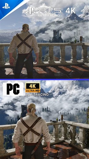 PlayStation 5 Vs PC - Graphic Comparison in Witcher 3! #ps5 #pc #pcgaming #comparison #shorts