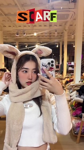 Rabbit Ear Scarf Hat Available in Masala Beads | Nepal Store Locations