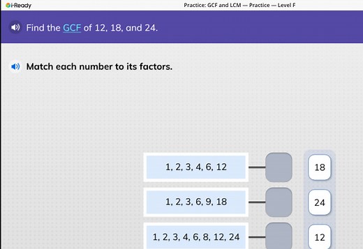 Find the Greatest Common Factor (GCF) of 12, 18, and 24.Match... | Filo