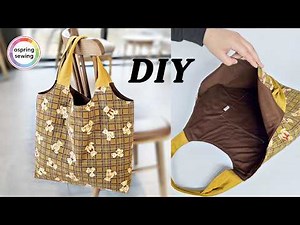 DIY Daily Tote Bag, very easy making / Large Bag 🥰💛 ospring sewing