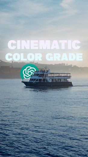 Rourke Sefton-Minns on Instagram: "How to color grade and create LUTs for free with Chat GPT! Prompt: Design a JavaScript file for a Photoshop script that emulates a basic cinematic color grading effect. Produce a directly downloadable .jsx file at the end and call it “Color Grade” #photoshop #chatgpt #color"
