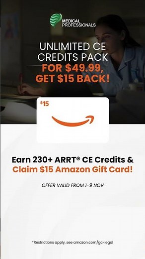 Fulfill Your ARRT® CE Requirements + Get a $15 Amazon Gift Card!