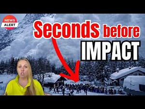 Massive Avalanche Near Mont Blanc Caught on Camera ! Skiers RUNNING ⚠️
