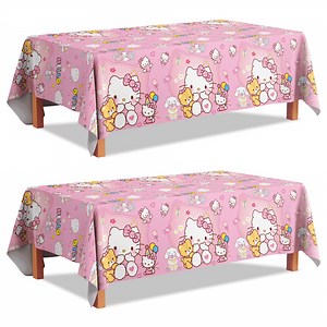 Hello Kitty Table Cover, 3 Pcs Hello Kitty Table Decorations/ Hello Kitty Tablecloth for Hello Kitty Birthday Party Decorations Supplies, Hello Kitty Party Supplies