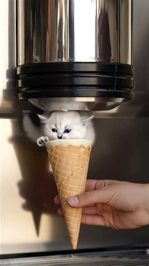 Random Cat on an Icecream coneFollow for more AI content