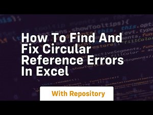 how to find and fix circular reference errors in excel