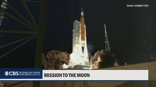 Extreme cold has forced NASA to reschedule its next moon mission. On Saturday, the massive Artemis II rocket stands on launch pad 39B at the Kennedy Space Center. Like Apollo 8 in 1968, it won't land on the lunar surface. | CBS Evening News