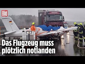 Lkw rammt Flugzeug auf der A62
