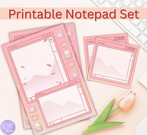 Pink Kawaii Notepad | Pastel Stationery, Journaling (PDF) - Etsy UK