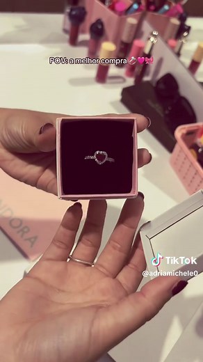 Estou apaixonadaaaa 🥹 #fyp #pandora #ring #heart #jewelry