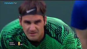 Backhand delight. Roger Federer nailing it down the line tonight! | Tennis TV