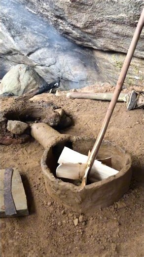 HANDMADE CLAY BLOWER 🔥🌳 #survivalskills #nature #travel #handmade #survival