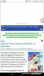 Girly Air Force Anime Listed With 12 Episodes