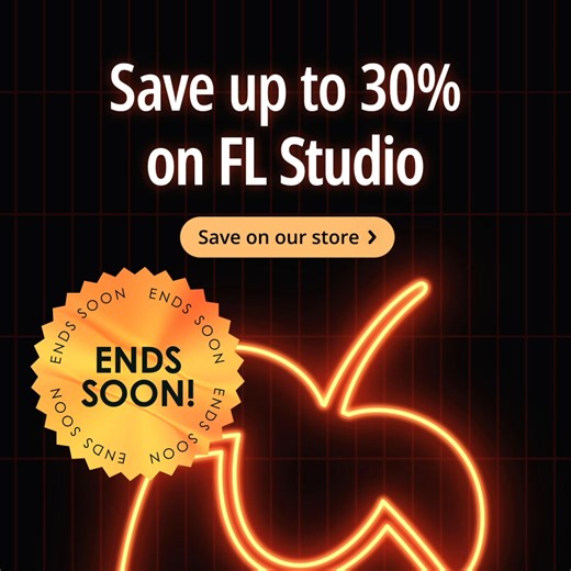 Save up to 30% on FL Studio ⚡ Black Friday sale ends soon! This is your chance to get the best deal of the year on the world’s most downloaded music production software. Start creating music with over 100 pro-level plugins, intuitive workflows, and Lifetime Free Updates! | FL Studio