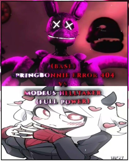 springbonnie error 404 (base) vs modeus helltaker (full power) #vs #fnaf #shorts #fyp error404spring