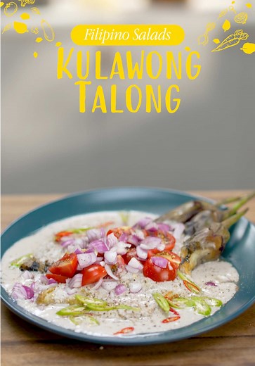 If you like tortang talong, then you're gonna love this one. 🍆 Kulawong talong is the decadent counterpart of everyone's favorite Pinoy eggplant dish. 🤤 Seth's version is genius combination of fresh flavors that will instantly transport you to the Philippines. 🇵🇭 Try this at home today! KULAWONG TALONG From the book: Also Filipino Ingredients: 2 coconut meat, grated ½ cup coconut vinegar 4 large eggplants 1 medium onion, peeled and minced 5 cherry tomatoes, peeled, cut in half 1 red chili 1 