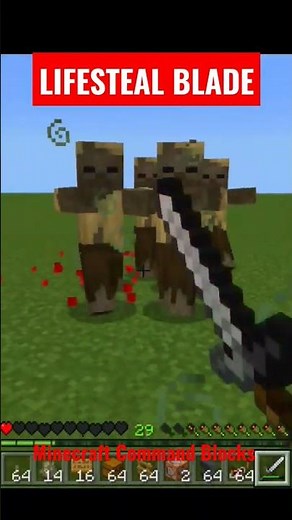 LifeSteal Sword in Minecraft Bedrock using Command Blocks