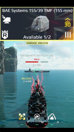 🔥TMF (155 mm) Cannon After Buff Damage Test #modernwarships