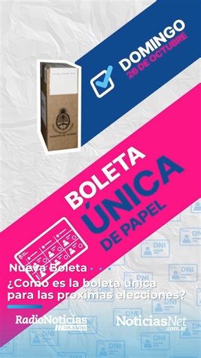 2.3K views | En las próximas Elecciones Nacionales ️ vamos a usar la Boleta Única de Papel #BUP ➡️ ¿Cómo es la nueva boleta? | NoticiasNet | Facebook
