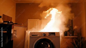 A Washing Machine Fire in a Residential Laundry Room