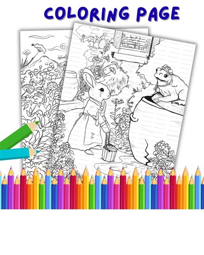 Korean Folk Tales Animal Coloring Page – Beatrix Potter Inspired (digital Download) - Etsy