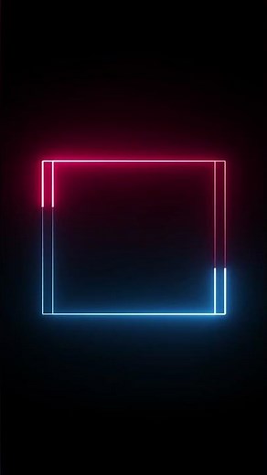 Glowing frame black screen | Neon light border | Frame template video background