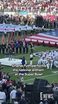 Charlie Puth performs the national anthem at the Super Bowl.