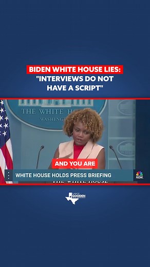 On July 3, the Biden White House stated that Joe's "interviews do not have a script." On July 6, it was revealed that the White House provided questions in advance for Biden’s interviews. Karine Jean-Pierre is a liar, Joe Biden is unfit, and the entire Biden Administration will be replaced in January 2025! | Lance Gooden
