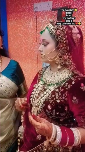 The naughty bride of my parlor and also very cute 🥰❤️✨...#bridemakeuplook #bride #villagebridemakeup