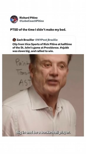 An inside look at Rick Pitino’s halftime speech when St. John’s was down by 15 points to Providence. 👀 St. John’s ended up winning the game after this speech. Rick Pitino is a legend. (via @ViceSports/IG) | Cbb Content