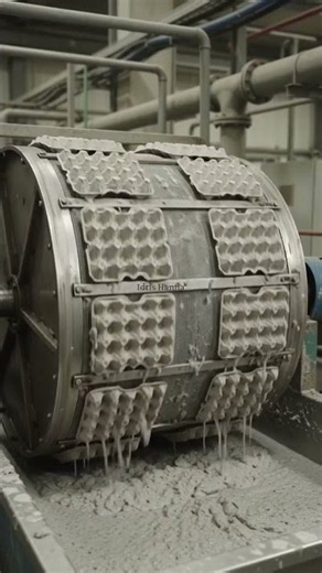 Waste Paper to Egg Tray 🤯♻️ | Amazing Recycling Process #shorts