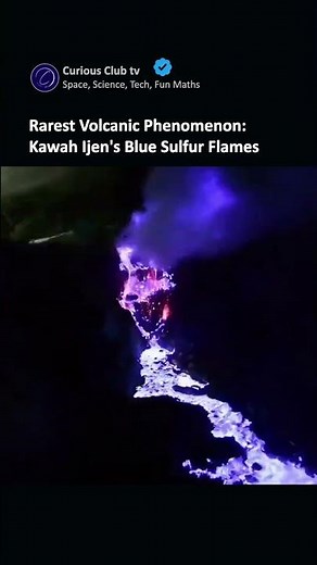 Indonesia's Rare Blue Volcano: Unique Sulfur Fire #earth #geography
