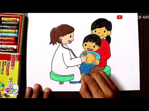 How to draw Doctor and Patient | Doctor's Day drawing with oil Pastels