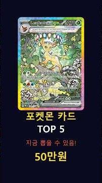 지금 뽑을 수 있는 포켓몬 카드 TOP5 시세 순위