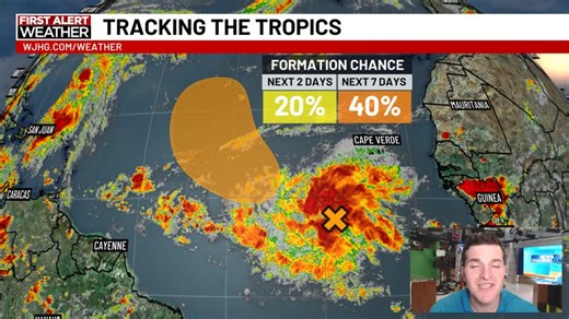 The NHC has issued a 40% chance of tropical development over the next seven days for a potential system in the Atlantic. Meteorologist Emmett Rice has the full details. | WJHG-TV