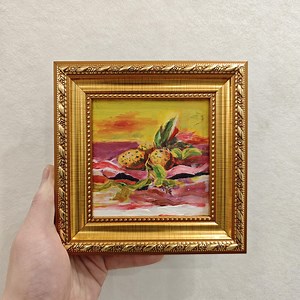 Lemons Oil Painting Framed Mini Artwork Still Life Fruit Art Original Hand Painted Kitchen Wall Decor Gift - Etsy