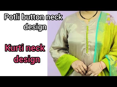 Potli Button Neck Design / designer neck with potli button / thermocol ball neck design