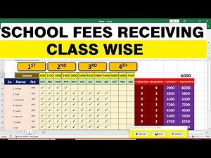 school fees management system excel || excel sheet for school fees