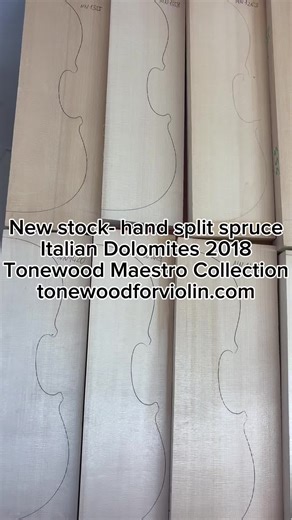 New stock- hand split spruce Italian Dolomites 2018 Tonewood Maestro Collection tonewoodforviolin.com