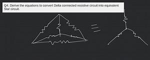 Q4. Derive the equations to convert Delta connected resistive c... | Filo
